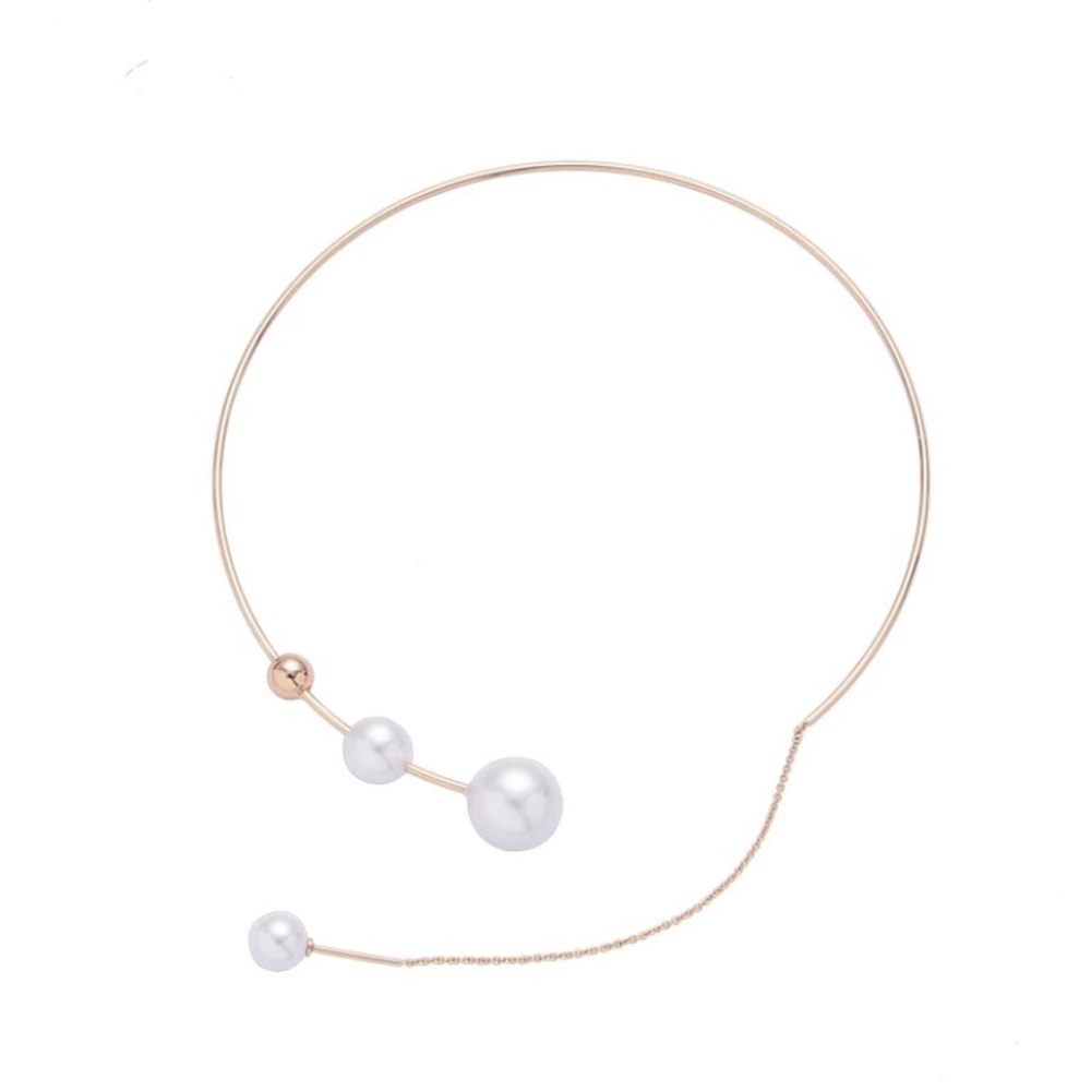 New 18k gold plated imitation pearl necklace - Picture 4 of 5